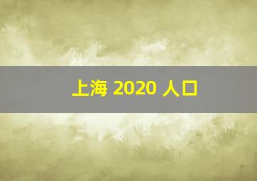 上海 2020 人口